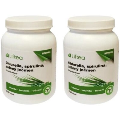 LIFTEA CHLORELLA, SPIRULINA, ZELENÝ JEČMEN 2 x 250 tablet – Hledejceny.cz
