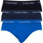 Calvin Klein slipy Cotton Hip Brief Black Blue 3Pack – Zboží Mobilmania