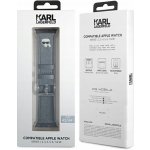 Karl Lagerfeld Apple Watch 4/5/6/7/SE 44/45mm stříbrný řemínek Saffiano Karl Heads KLAWLOKHG – Zboží Mobilmania