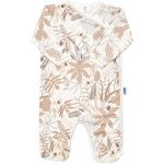 Kojenecký bavlněný overal s bočním zapínáním New Baby Lovely hnědý – Zboží Dáma