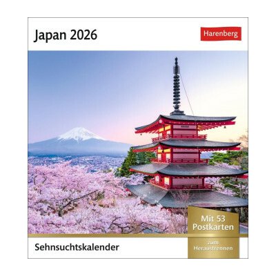 Japan Sehnsuchts Wochen mit 53 Postkarten 2026 – Hledejceny.cz