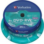 Verbatim DVD-RW 4,7GB 4x, cake box 25ks (43639) – Zbozi.Blesk.cz