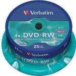 Verbatim DVD-RW 4,7GB 4x, cake box 25ks (43639) – Hledejceny.cz