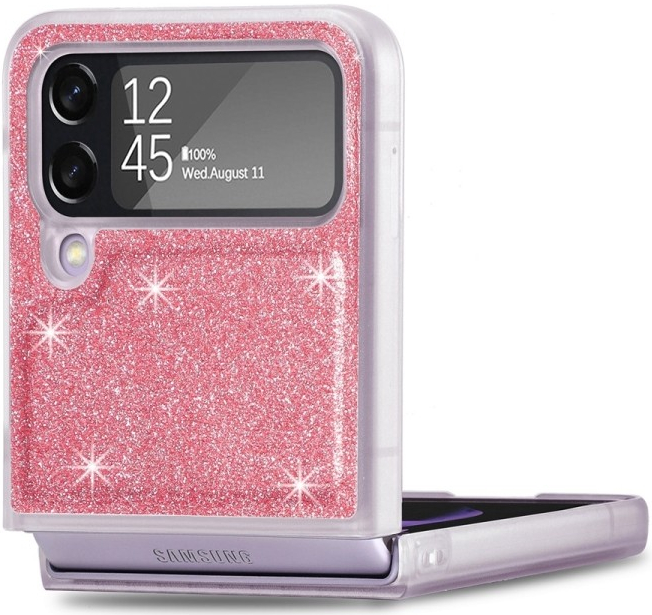 Pouzdro JSM GLIT TER Ochranné Samsung Galaxy Z Flip4 5G růžové