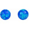 Náušnice Aranys stříbrné kulička bílý modrý a růžový opál modrá 03919