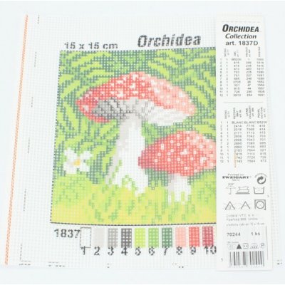 Předloha vyšívací 15x15cm Muchomůrky – Hledejceny.cz