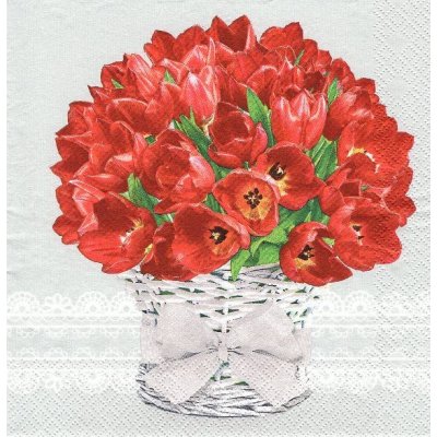 Ubrousek 33x33cm TULIPÁNY – Zboží Dáma