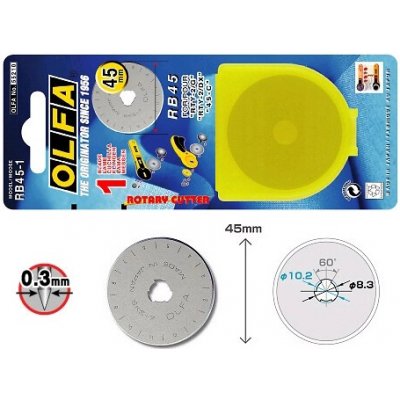 Kolečko řezací 45mm Olfa RB45 - 1ks – Hledejceny.cz