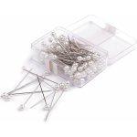 Ozdobné špendlíky s perleťovou hlavičkou délka 40 mm, malé, 1 bílá – Zboží Dáma