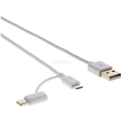 Sencor SCO 522-015 WH USB A/M-Micro B/C 2.0, 1,5m, bílý – Zboží Mobilmania