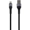 usb kabel Foneng X79 USB pro Lightning, LED, opletený, 3A, 1m, černý