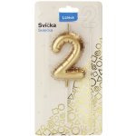 LUMA Svíčka č. 2 balónek ZLATÝ – Zboží Mobilmania
