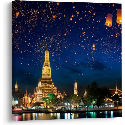 Obraz - Lampióny štěstí, Bangkok, jednodílný 50x50 cm – Hledejceny.cz