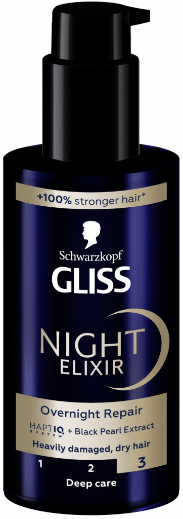 Schwarzkopf Gliss Night Elixir bezoplachový elixír pro poškozené vlasy 100 ml