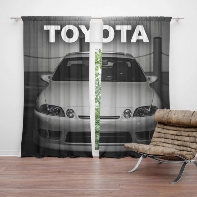 Sablio Závěs Bílé sportovní auto: 2ks 140x250cm – Hledejceny.cz