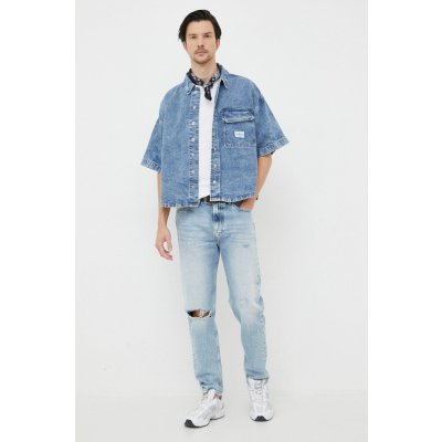 Calvin Klein Jeans pánská džínová košile relaxed s klasickým límcem – Zboží Mobilmania