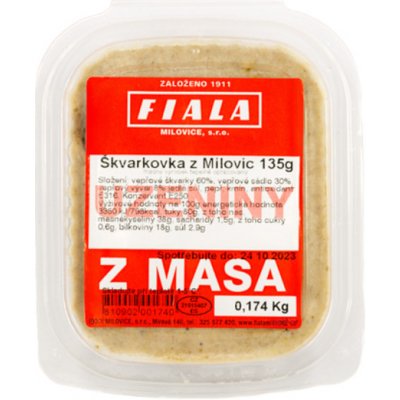 Fiala uzeniny z masa Škvarková pomazánka z Milovic 130g – Zboží Dáma