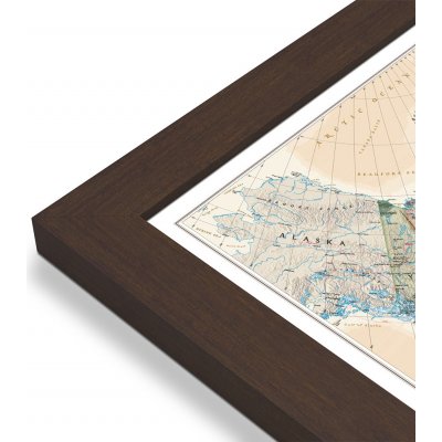 National Geographic Kanada - nástěnná mapa Executive 97 x 81 cm Varianta: mapa v dřevěném rámu, Provedení: Pegi skořice