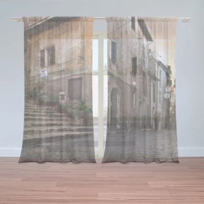 Sablio Záclony Starý dům 2: 2ks 150x250cm – Zboží Mobilmania