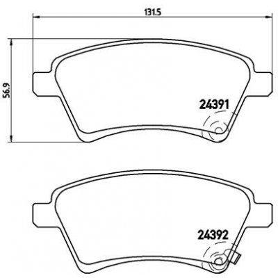 BREMBO Sada brzdových destiček, kotoučová brzda P 23 105