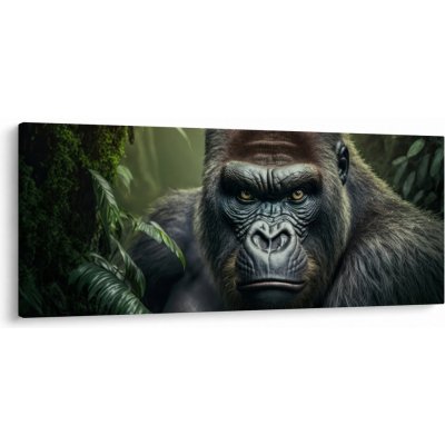 Obraz - Portrét gorily, jednodílný 120x50 cm – Hledejceny.cz