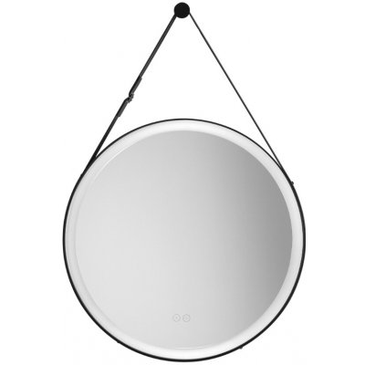 Nova Luce Černé závěsné zrcadlo s LED osvětlením Rems 85 x 64 cm – Hledejceny.cz