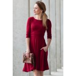 Krásná mamka Celoroční kojicí šaty Amalie s kapsami vínové – Zboží Mobilmania