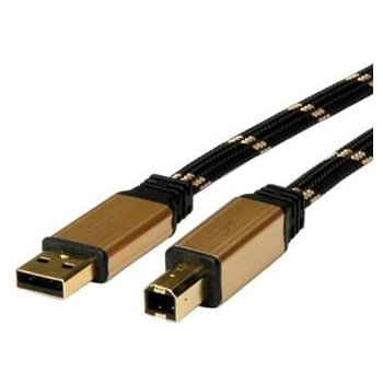 Roline 11.02.8802 Gold USB 2.0 kabel A-B, 1,8m