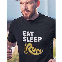 Bezvatriko pánské tričko Eat sleep run Canvas 0907 černé