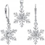 Set stříbrných šperků náušnice a přívěsek sněhová vločka JJJS0813C – Zboží Dáma