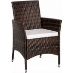 tectake 404550 2 zahradní židle ratanové vč. 4 povlaků - hnědá/béžová – Hledejceny.cz