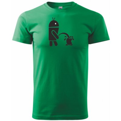 Tričko s potiskem ANDROID středně zelená