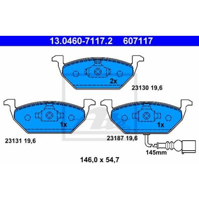 Sada brzdových destiček, kotoučová brzda ATE 13.0460-7117.2 – Zbozi.Blesk.cz