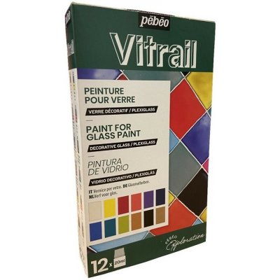 Pébéo Sada barev na sklo Vitrail 12 x 20 ml – Hledejceny.cz