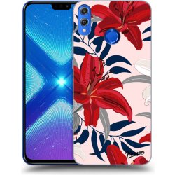 Pouzdro a kryt na mobilní telefon Pouzdro Picasee silikonové Honor 8X - Red Lily čiré