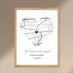 Plakát TAM KDE VŠECHNO ZAČALO, pro pár Rozměr plakátu: A3 (29,7 x 42 cm), Rámeček: Dřevěný rámeček – Sleviste.cz