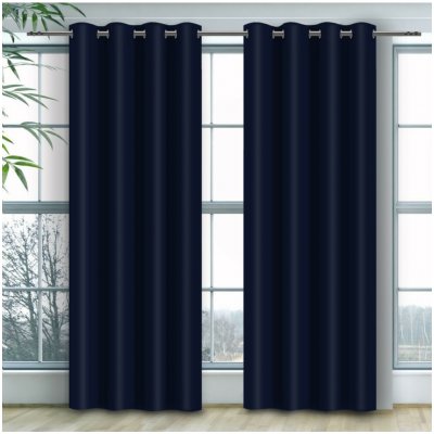 Mondo Italia Závěs na kroužcích Heaven tmavomodrý Modrá 140x250 cm – Zboží Mobilmania