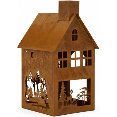 Rusty Christmas Lucerna domeček, kov, rezavá, výška: 29,5 cm 27824 – Hledejceny.cz