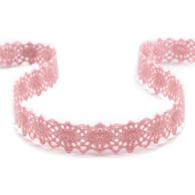 Krajka paličkovaná 12mm - růžová -1m – Zboží Dáma