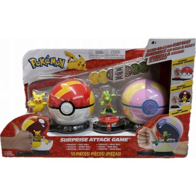Jazwares Pokémon Surprise Attack Game Pikachu with Fast Ball vs. Treecko with Heal Ball – Zbozi.Blesk.cz