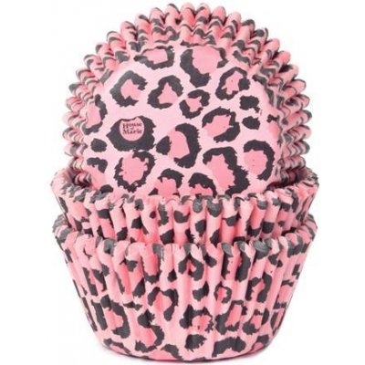 House of Marie košíčky na muffiny růžový leopard 50x33 mm