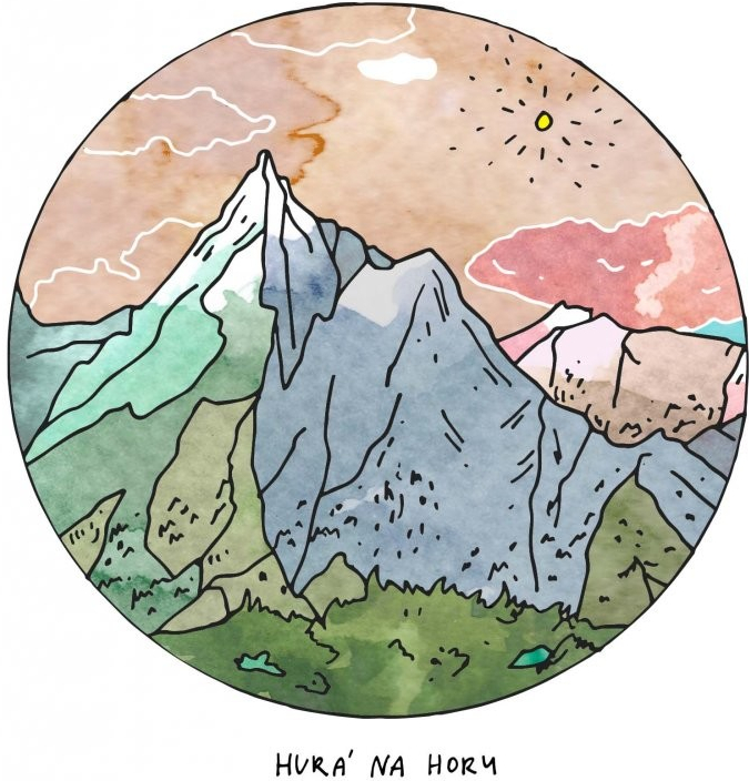 Linkou termoska s originální ilustrací Hurá na hory 500 ml
