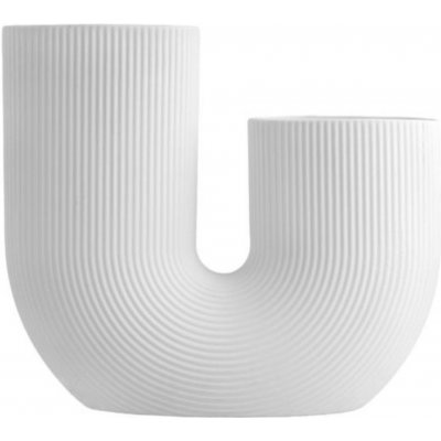 Storefactory Bílá keramická váza Stravalla 24 cm – Zboží Dáma