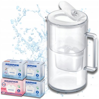 Aquaphor Glass bílá + filtry Maxfor Mg a Maxfor 4 ks – Zboží Mobilmania
