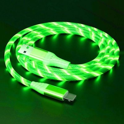 Nabíjecí svíticí USB kabel s magnetickou hlavici 3v1 - Zelená – Zboží Mobilmania