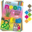 Blok barevného papíru výkres ART Cartoon Neon A4 250g 7ks