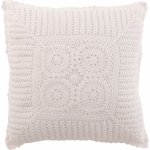 J-Line by Jolipa Bílý bavlna polštář s krajkou Lace white 43x10x43 – Zboží Mobilmania