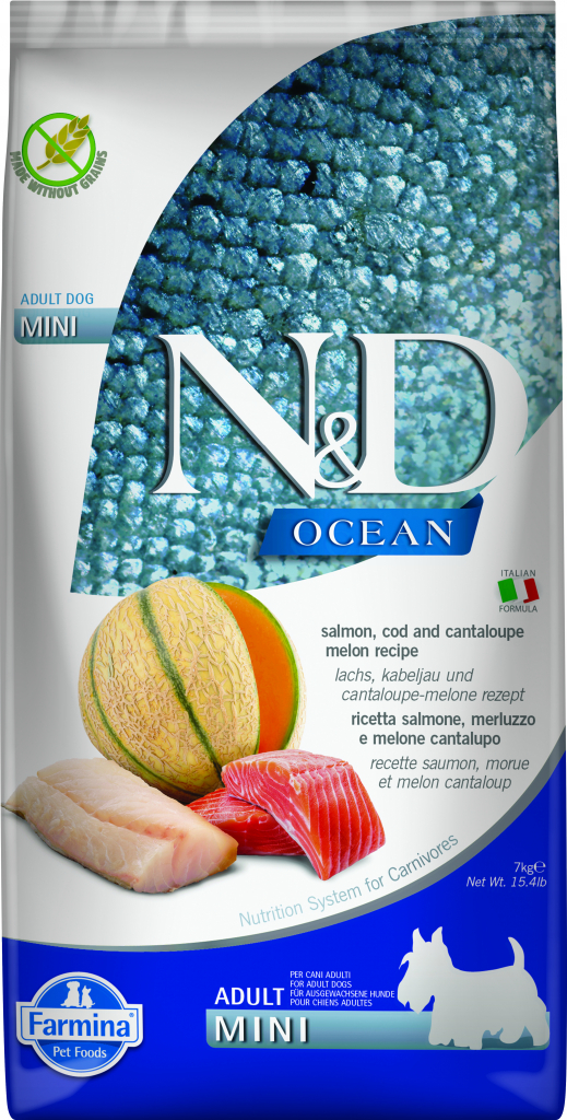 N&D Ocean Dog Adult Mini Grain Free Salmon & Cod & Melon 7 kg