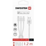 Swissten 3v1 1,2 m stříbrný 72501102 – Zboží Živě
