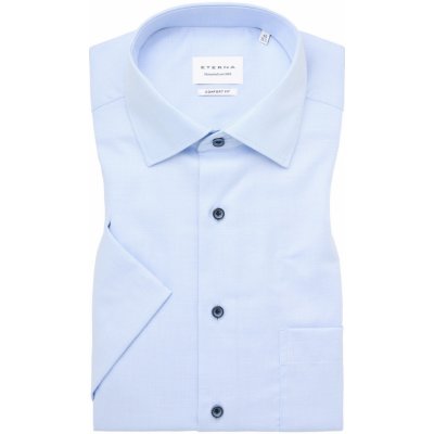 Eterna Comfort Fit košile "Struktur" s krátkým rukávem modrá